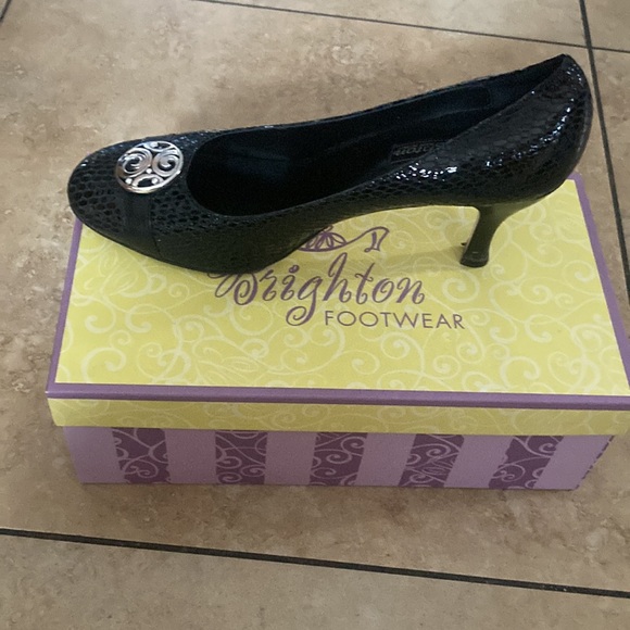 Brighton Shoes - Brighton Blaze snake printed leather heels